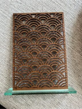 Earring/Jewelry Organizer- Wood and frosted plexi/plastic base